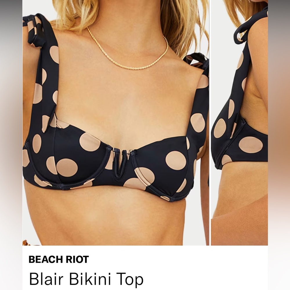 Beach Riot Blair Bikini Top - Black and Cream